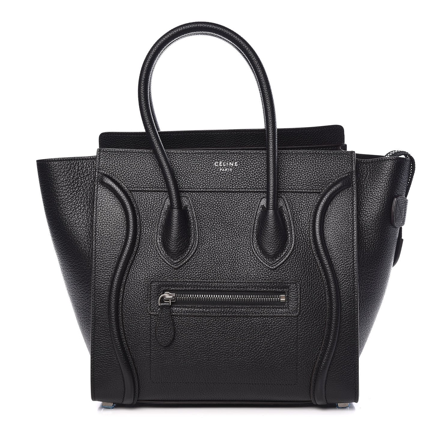 Drummed Calfskin Micro Luggage Black