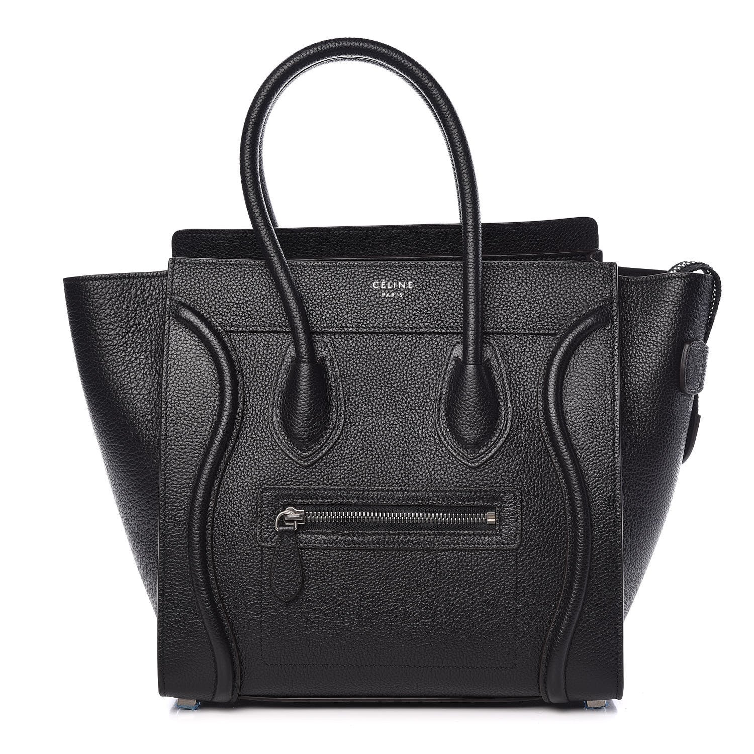 Celine Drummed Calfskin Micro Luggage Black 1 of 9