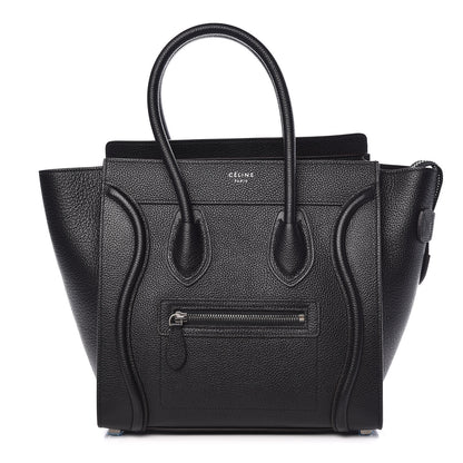 Celine Drummed Calfskin Micro Luggage Black 1 of 9