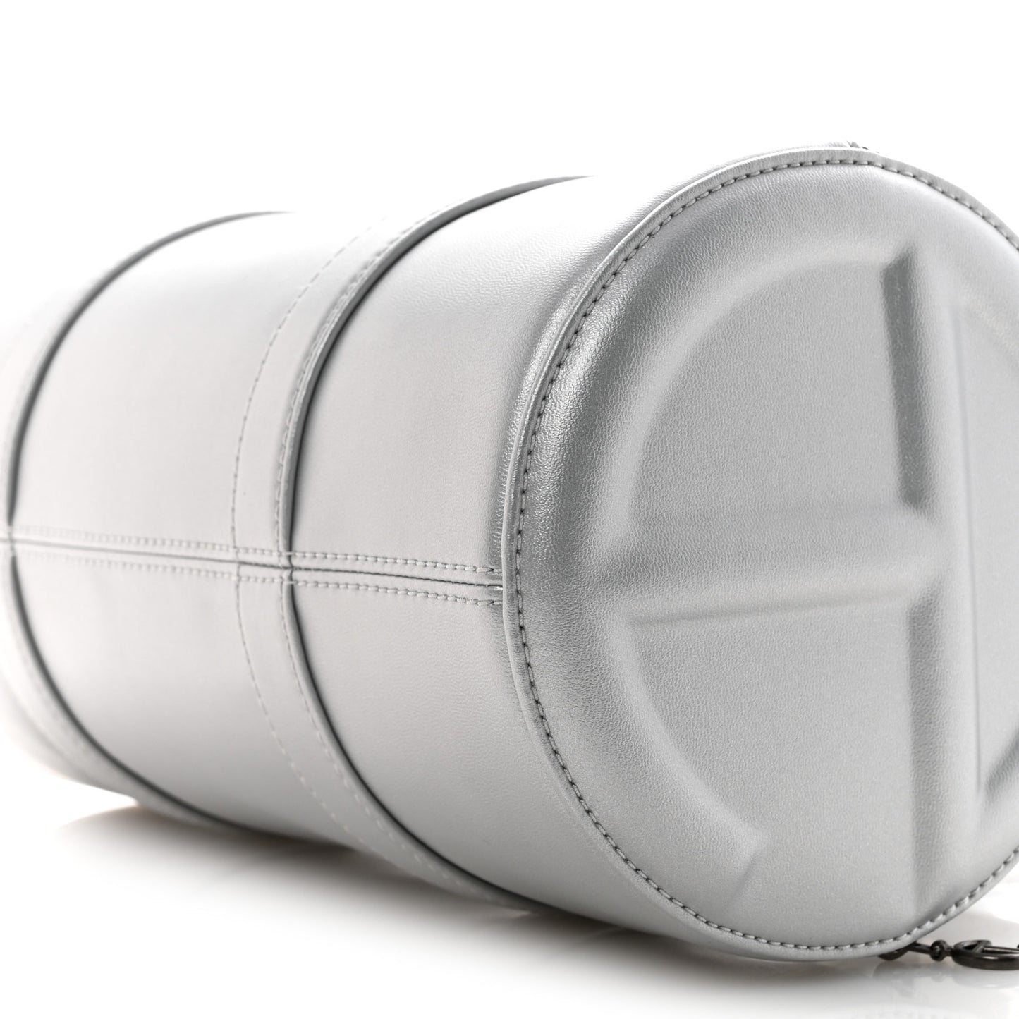 Vegan Leather Medium Duffle Silver