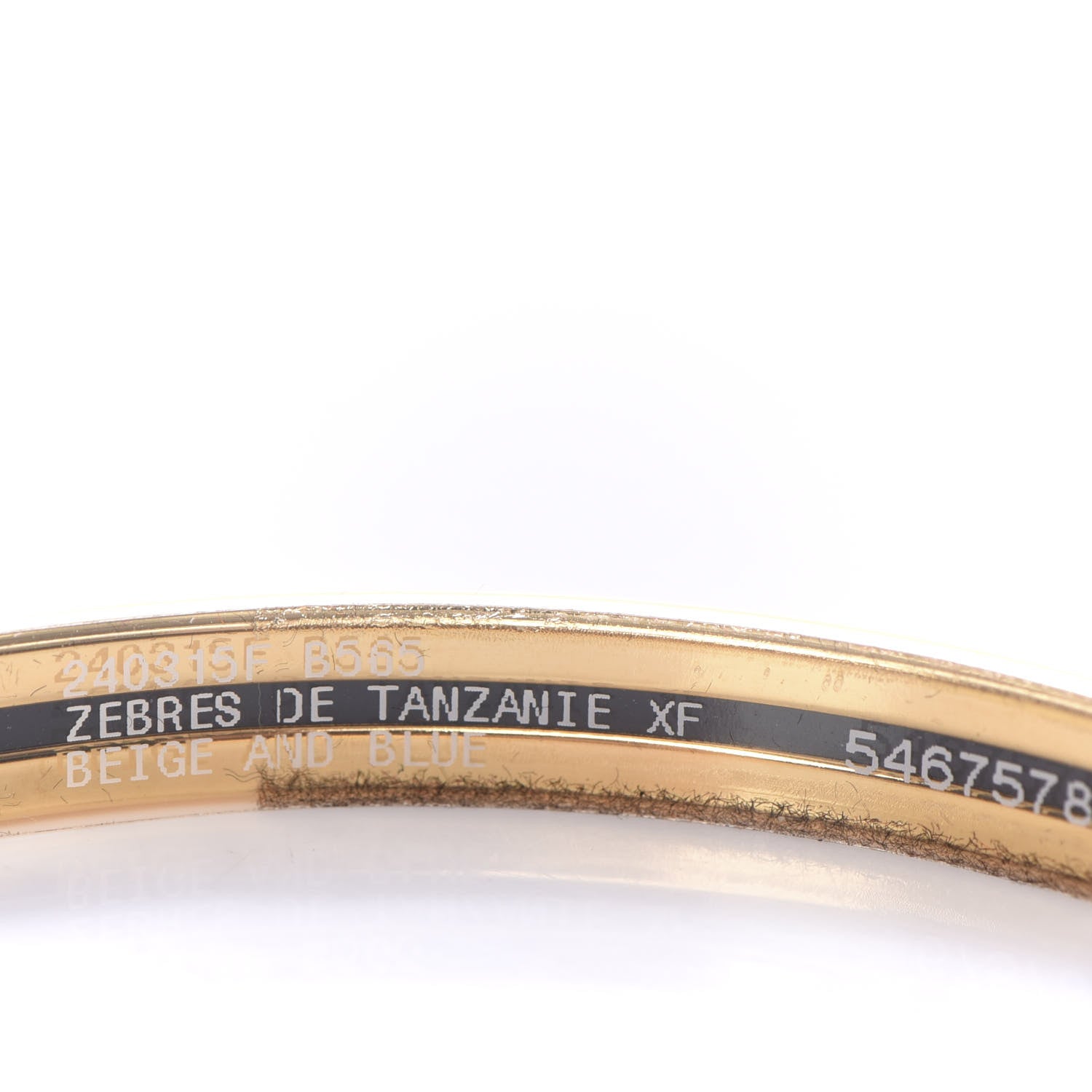 Hermes Enamel Printed Extra Narrow Zebres De Tanzanie Bracelet 65 Beige Blue 5 of 6