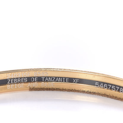 Hermes Enamel Printed Extra Narrow Zebres De Tanzanie Bracelet 65 Beige Blue 5 of 6