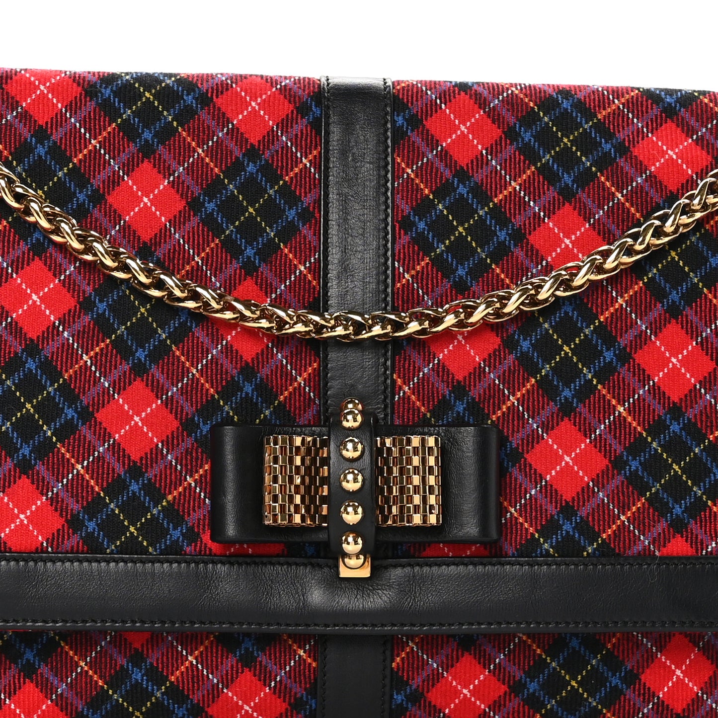 Wool Spiked Sweety Charity Shoulder Bag Plaid