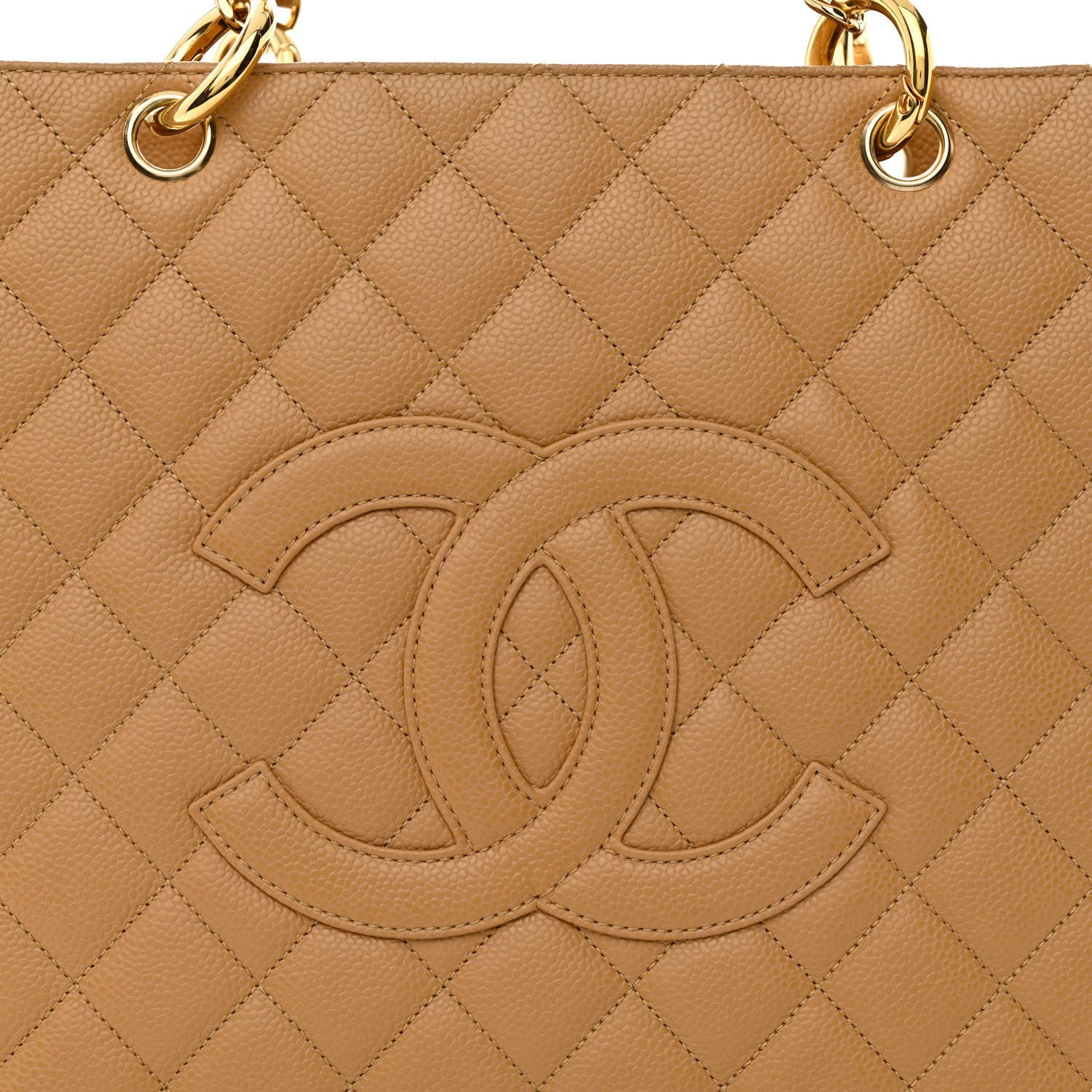 Chanel Caviar Quilted Grand Shopping Tote GST Dark Beige 8 of 13