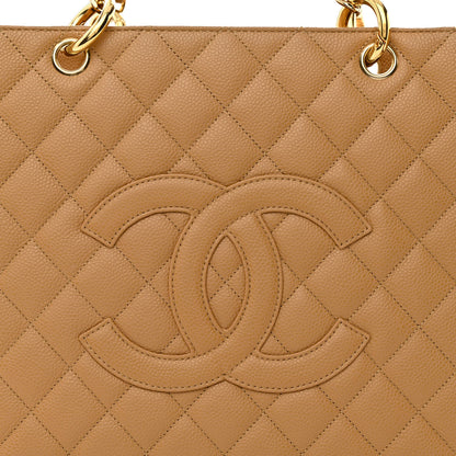Chanel Caviar Quilted Grand Shopping Tote GST Dark Beige 8 of 13