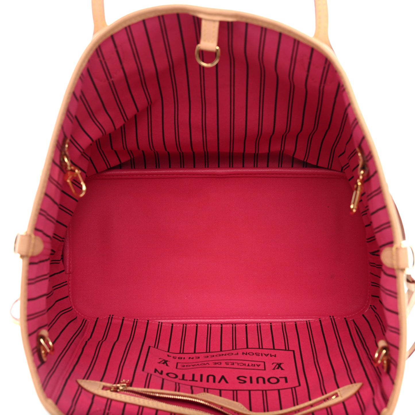 Monogram Inside Out Neverfull Bandouliere MM Rose Pondichery