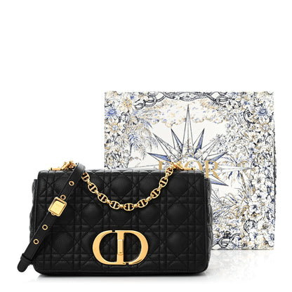 Christian Dior Calfskin Cannage Medium Caro Bag Black 11 of 11