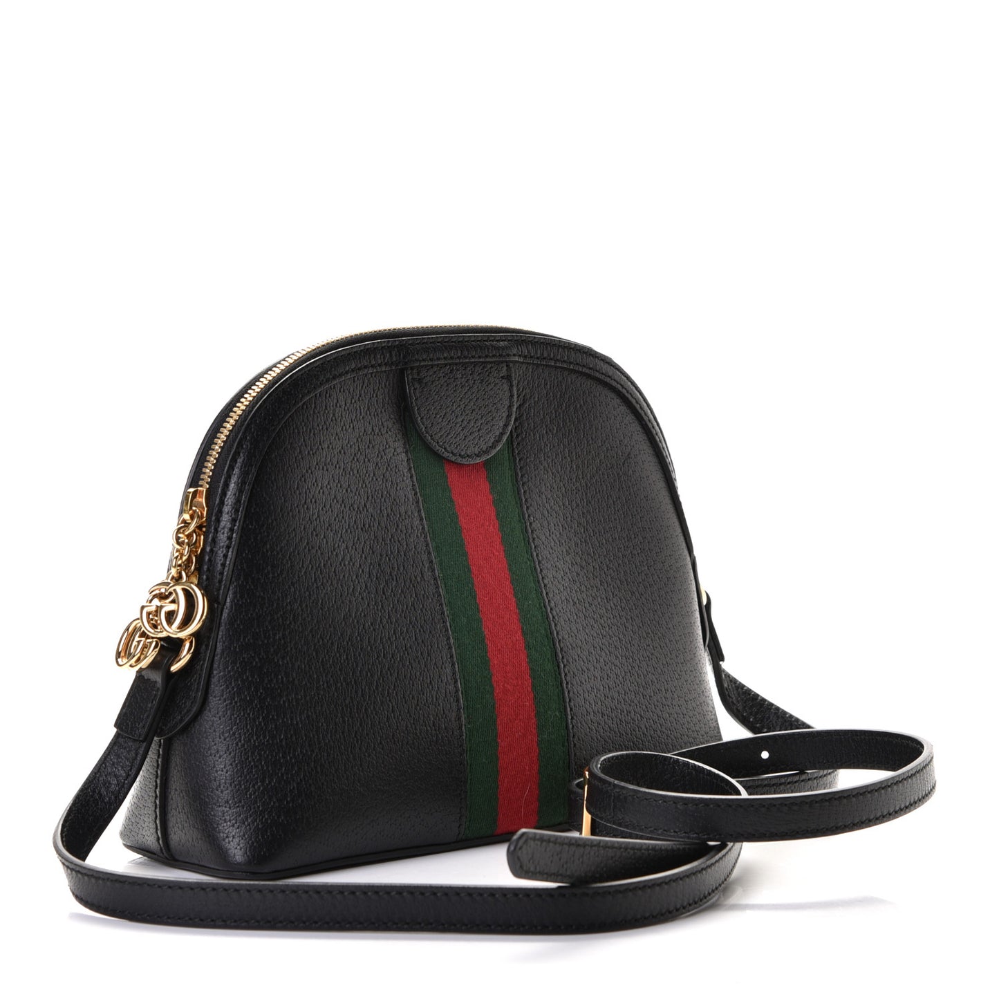 Calfskin GG Web Small Ophidia Dome Shoulder Bag Black