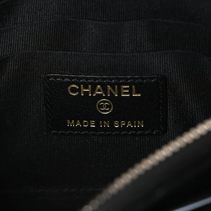 Chanel Caviar Quilted Classic Zip Boy Pouch Black 6 of 8