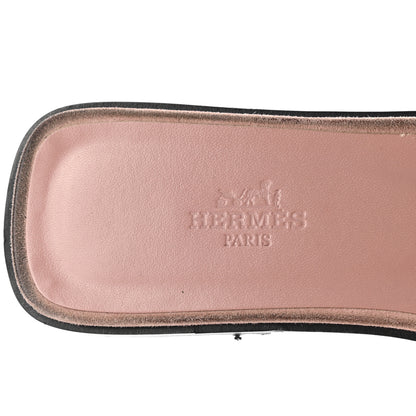 Hermes Suede Goatskin Crystal Powder Oran Sandals 38.5 Rose 7 of 10