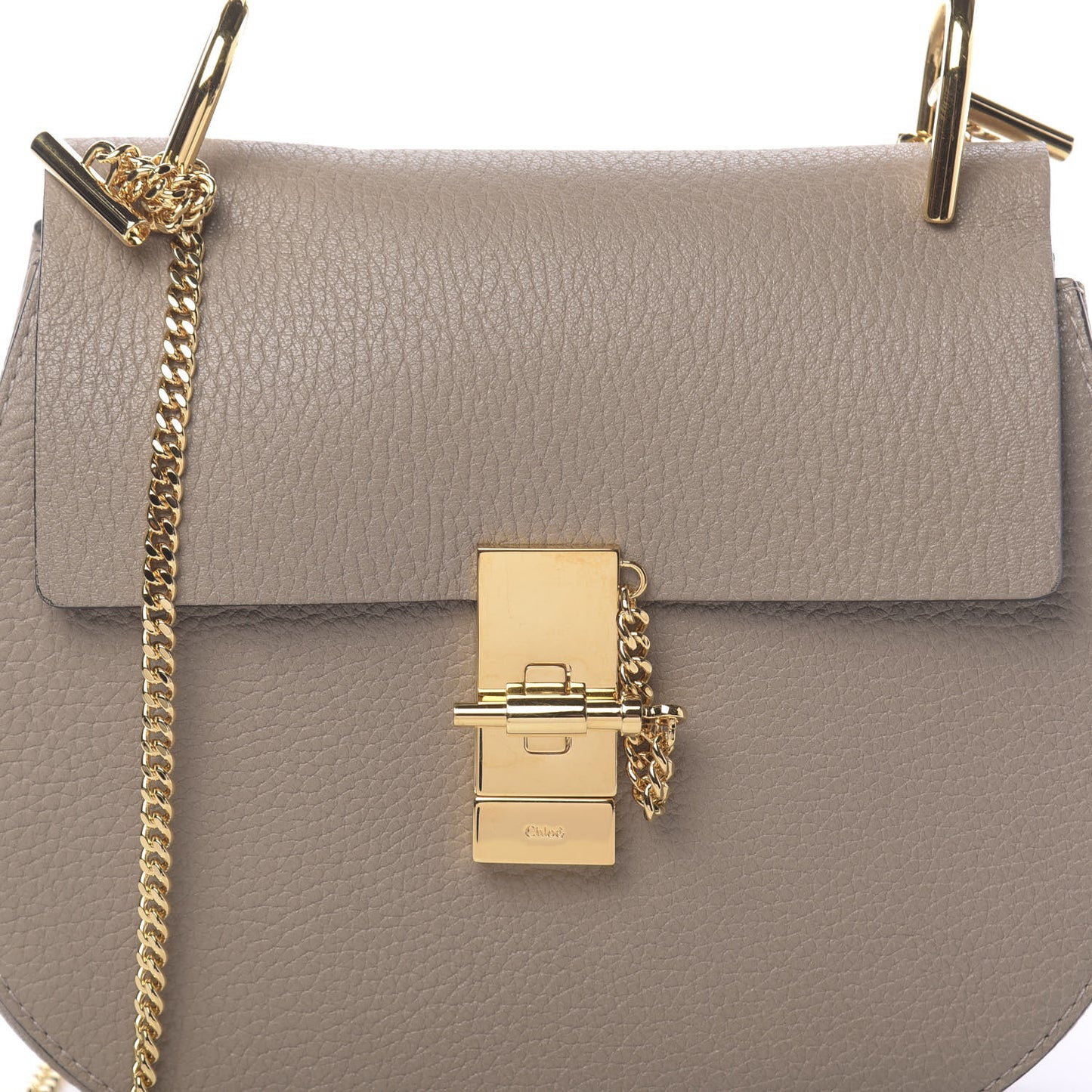 Grained Lambskin Drew Shoulder Bag Motty Grey