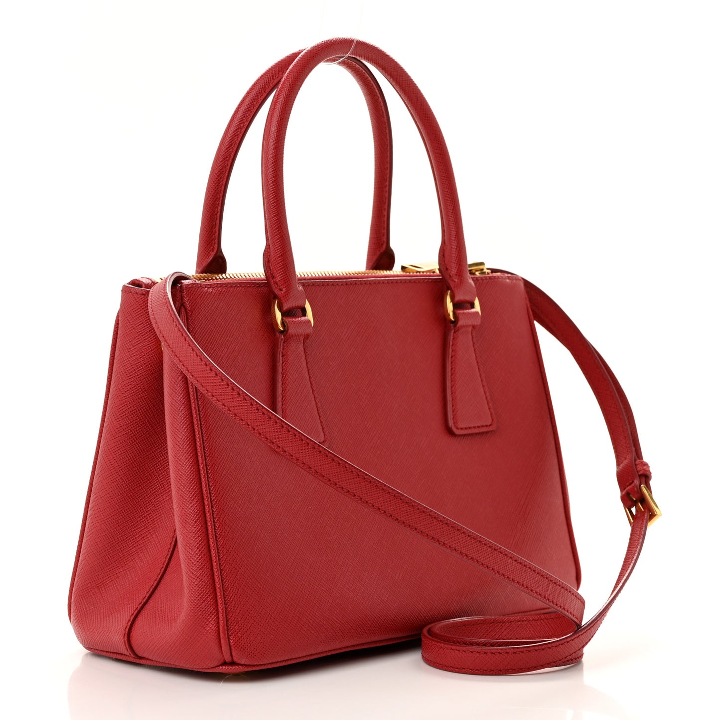 Saffiano Small Galleria Double Zip Tote Fuoco