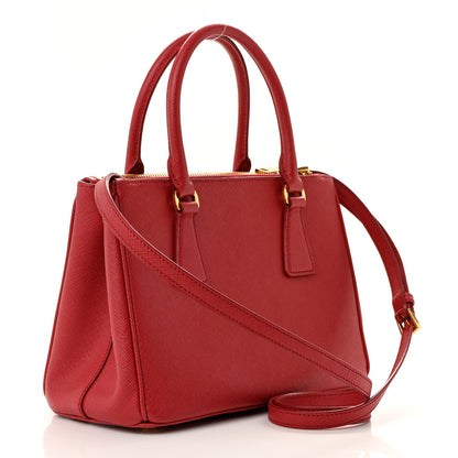 Prada Saffiano Small Galleria Double Zip Tote Fuoco 3 of 10