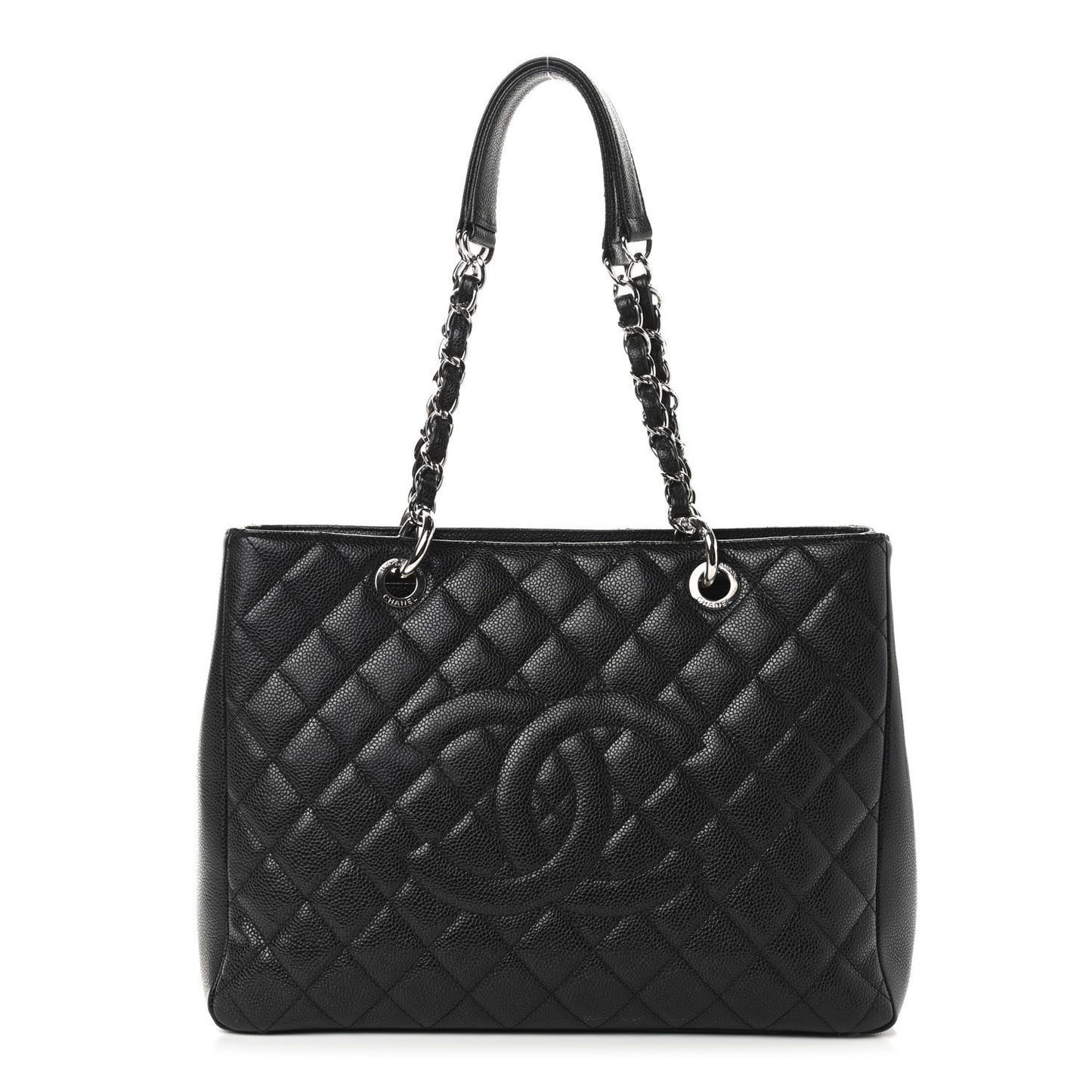 Caviar Quilted Grand Shopping Tote GST Black