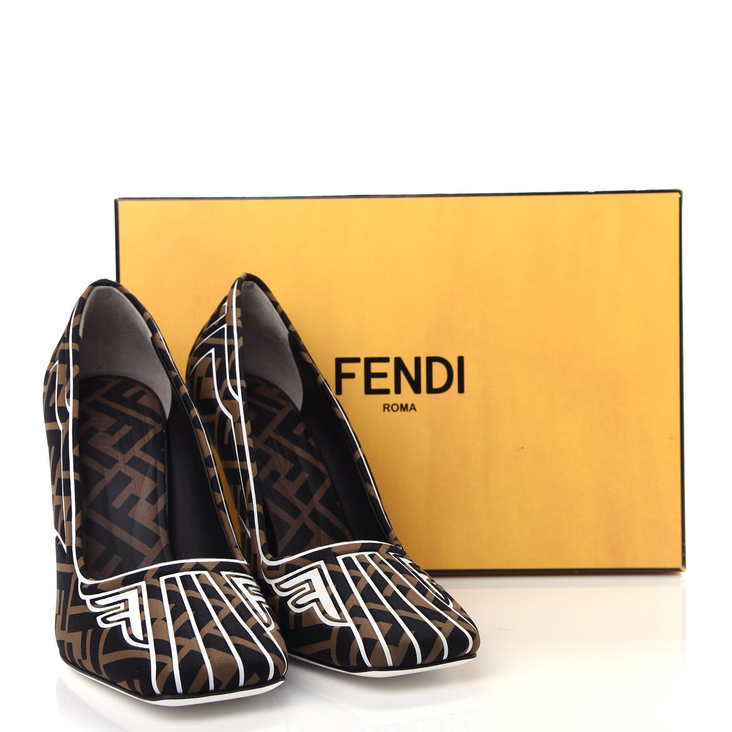 Lycra Film FF FFreedom Decollete Pumps 38 Tobacco Moro White