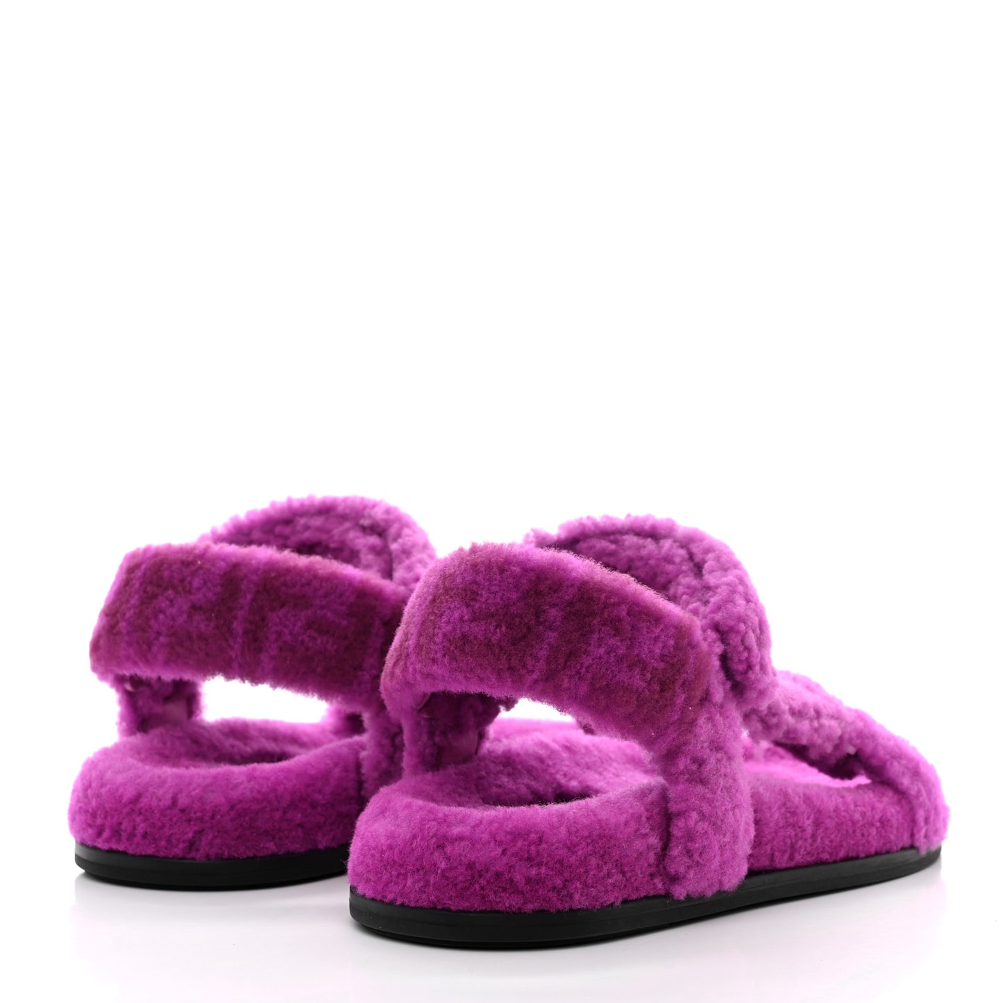 Shearling FF Fendi Feel Sandals 38 Bouganville