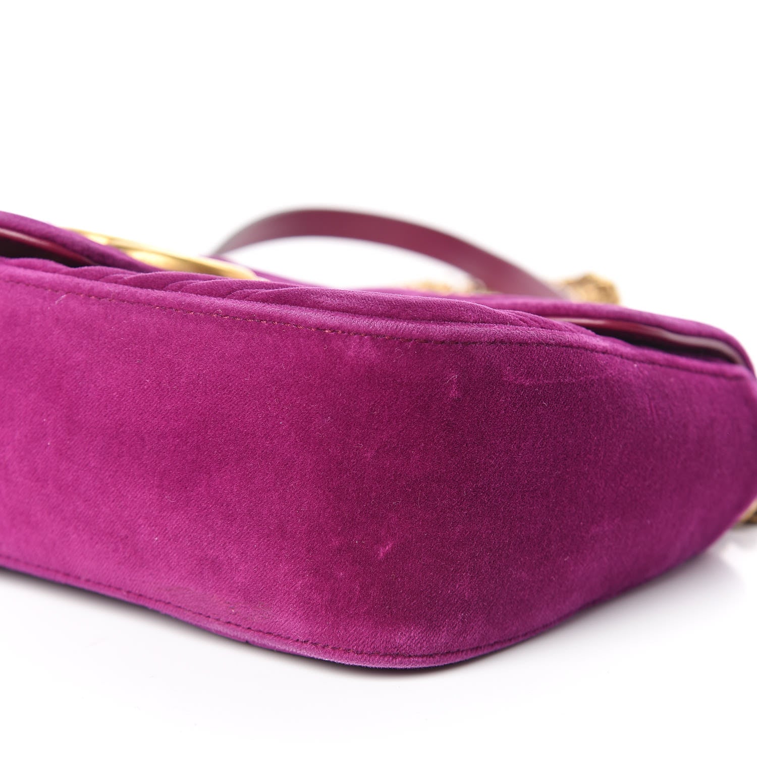 Gucci Velvet Matelasse Small GG Marmont Shoulder Bag Fuchsia Violet Cyclamen 6 of 12