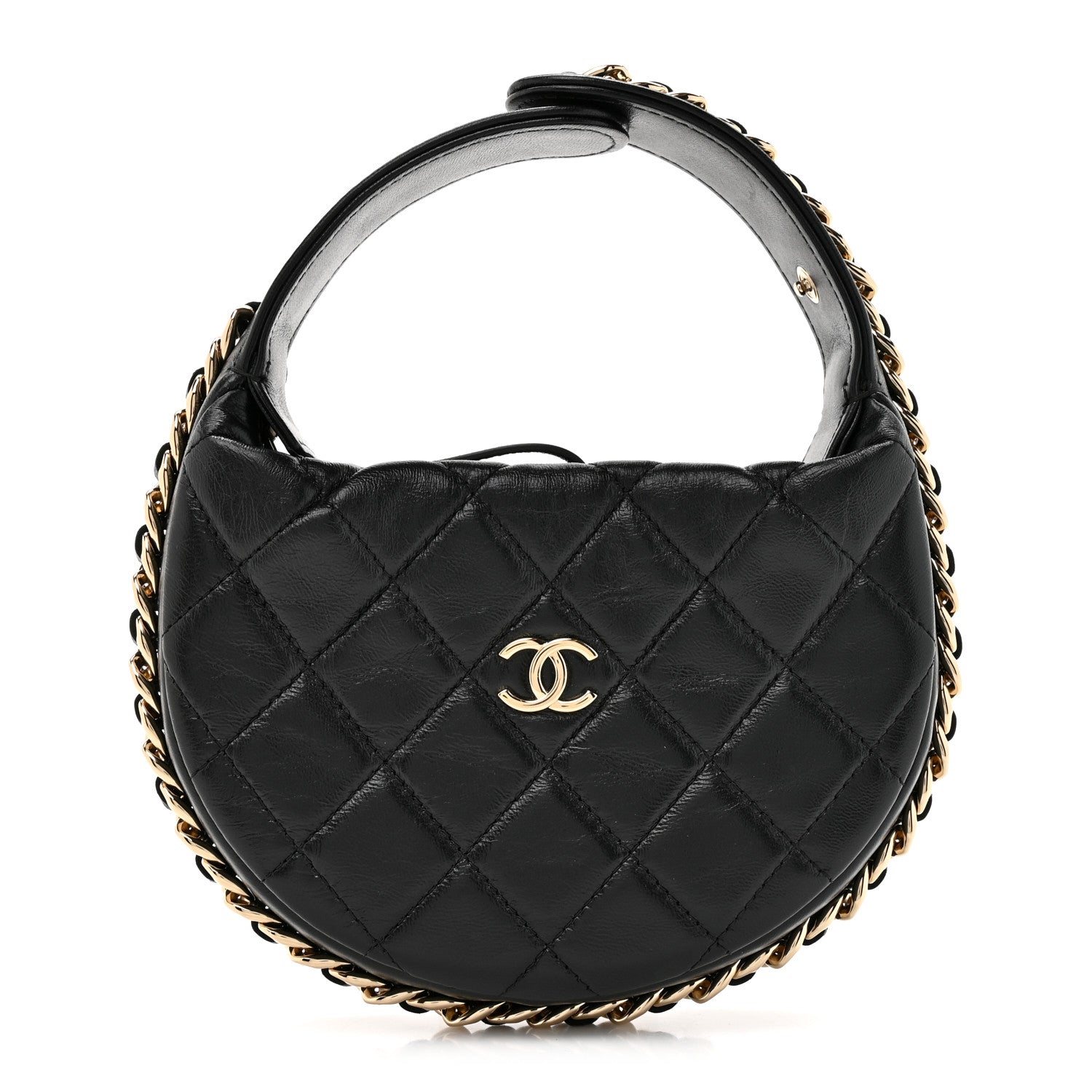 Chanel Lambskin Quilted Chain Around Pouch Black 1 of 11