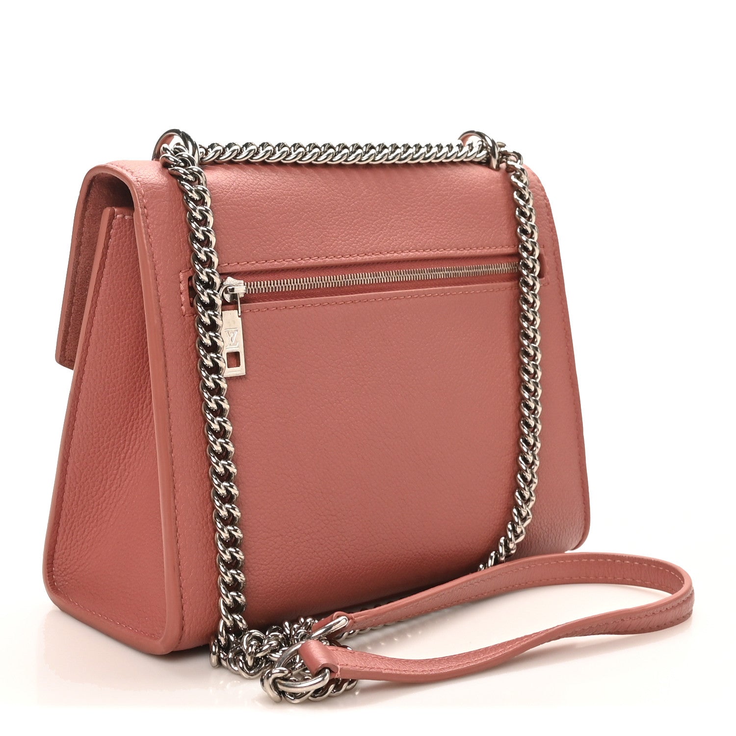 Louis Vuitton Soft Calfskin Mylockme Chain Bag BB Rose Boudoir Lie de Vin 3 of 9