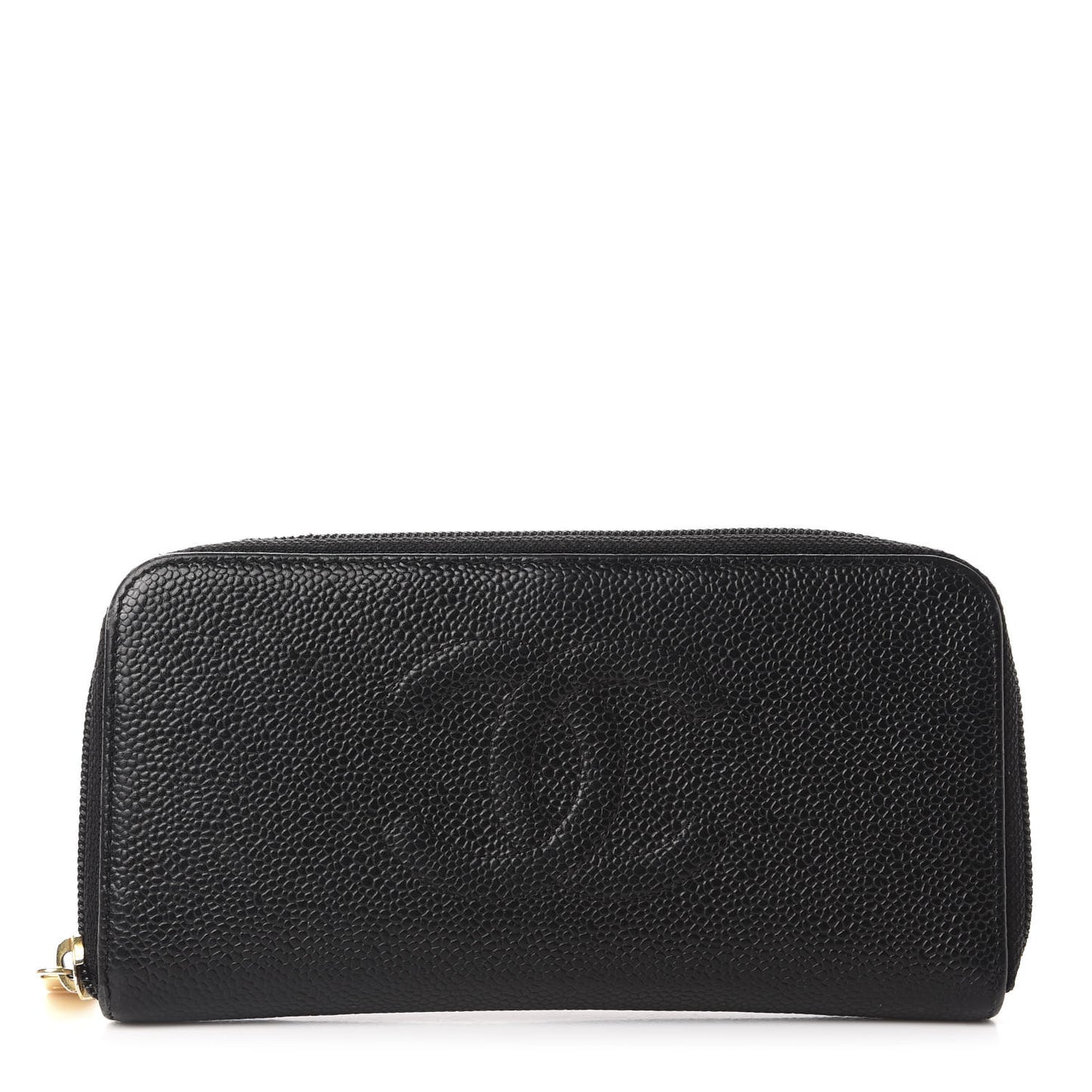 Caviar Large Timeless CC Zip Around Wallet Black