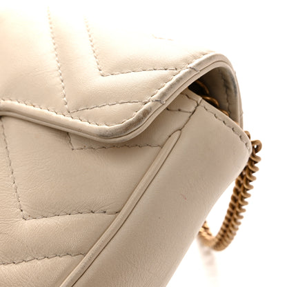 Gucci Calfskin Matelasse Super Mini GG Marmont Shoulder Bag White 14 of 17