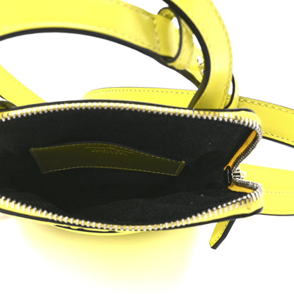Salvatore Ferragamo Calfskin Gancini Embossed Travel Pouch Neon Yellow 4 of 10