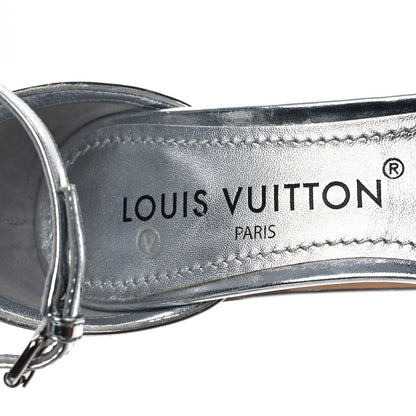 Louis Vuitton Metallic Calfskin Fame Platform Sandals 38 Argent 9 of 13