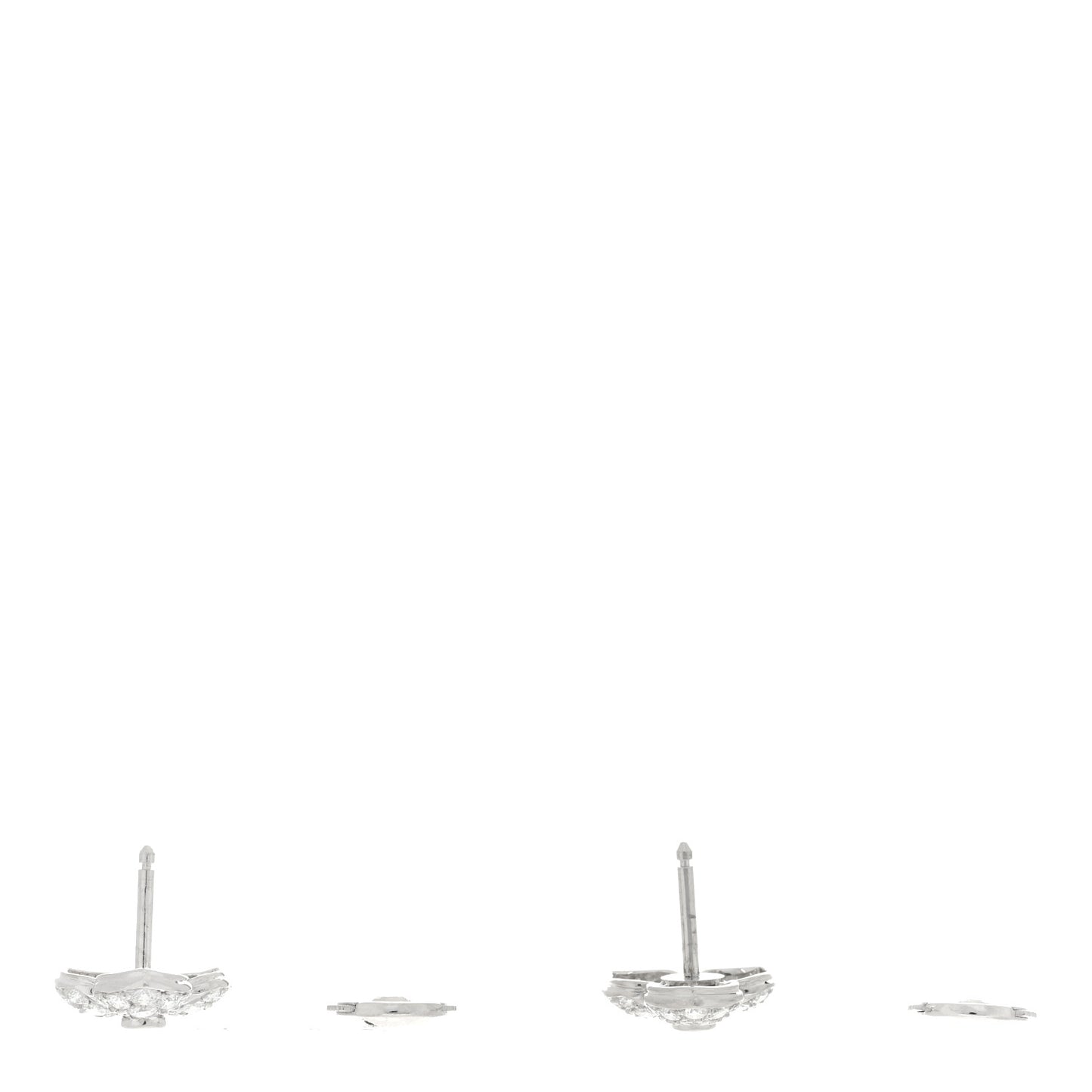 Platinum Diamond Petal Earrings