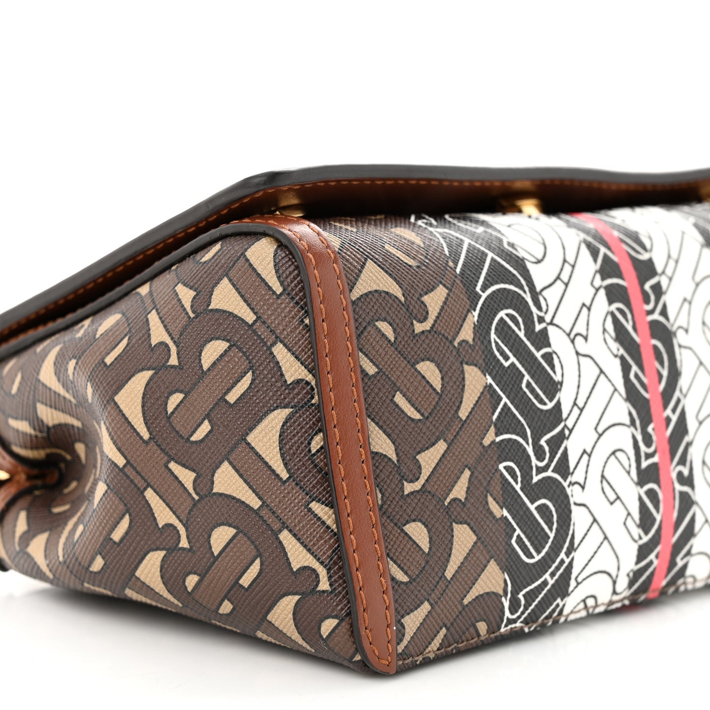 E-Canvas Monogram Stripe Hackberry Crossbody Bag Bridle Brown