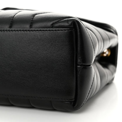Saint Laurent Calfskin Y Quilted Monogram Small Loulou Chain Satchel Black 10 of 13