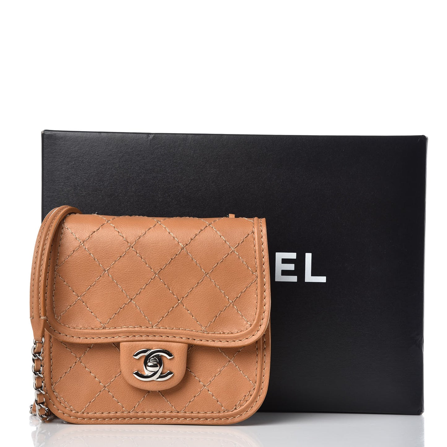 Calfskin Mini Crossbody Flap Camel