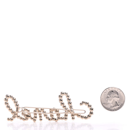 Chanel Metal Glass Swirling Pearls Hair Clip Gold 2 of 4