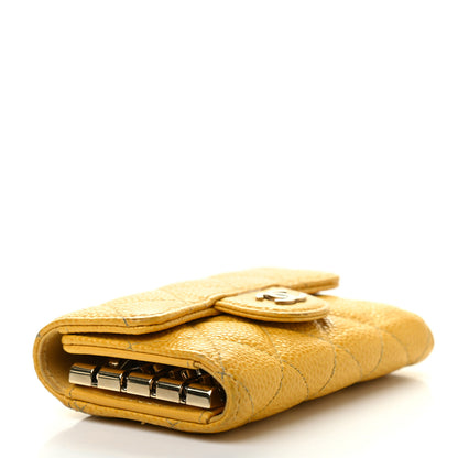 Chanel Caviar Quilted Classic 4 Key Holder Wallet Yellow 9 of 11