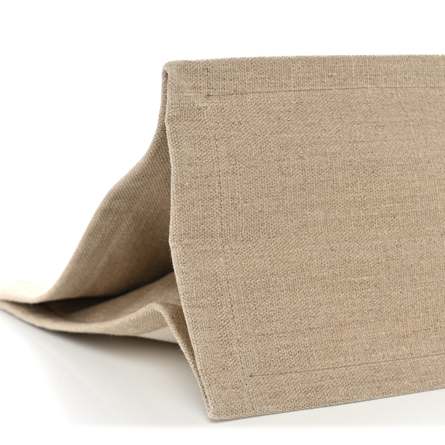 Saint Laurent Linen Calfskin Small Rive Gauche Tote Greggio Natural 9 of 10