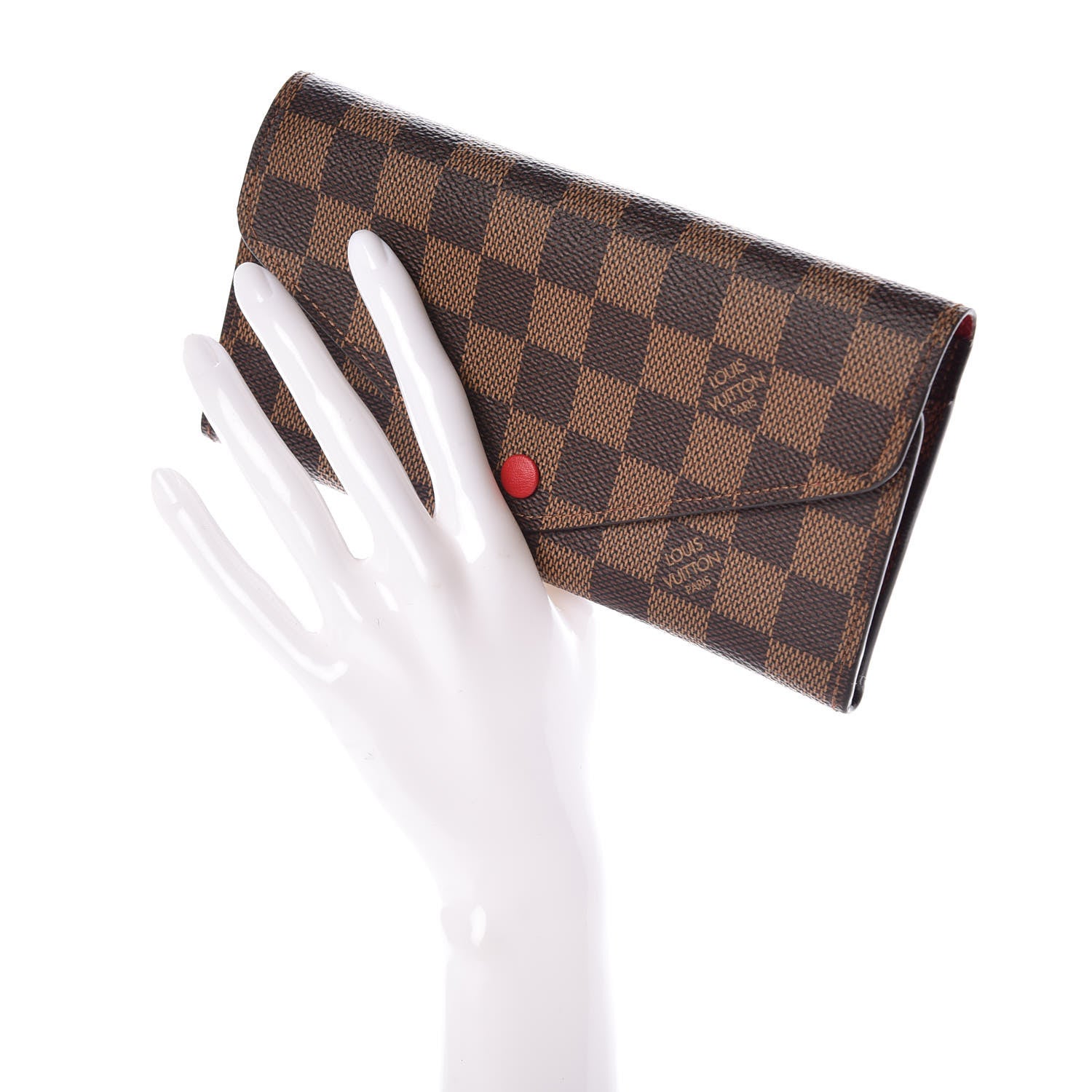 Louis Vuitton Damier Ebene Josephine Wallet Red 2 of 7