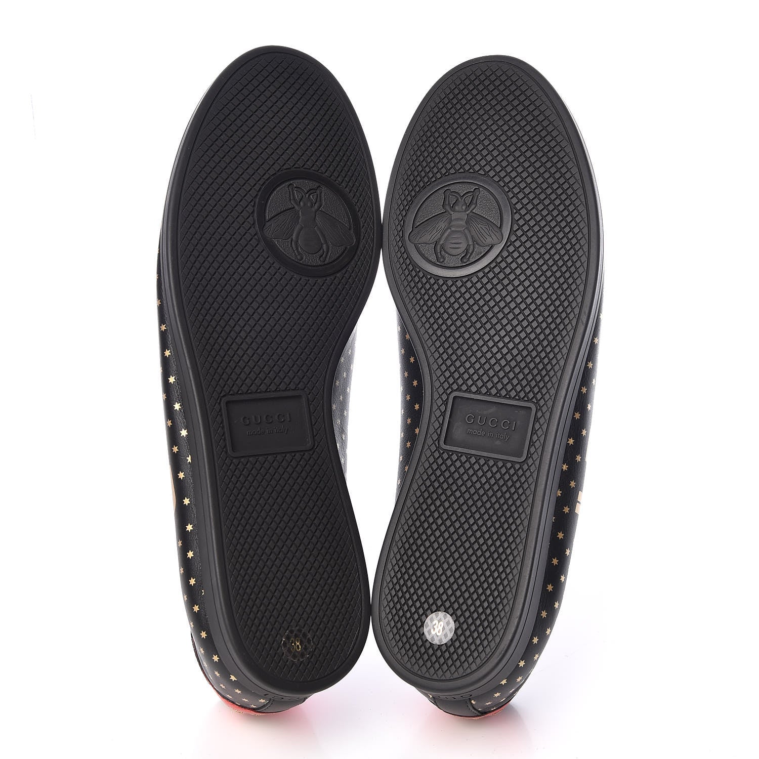 Gucci X SEGA Calfskin GUCCY Stars Womens Falacer Sneakers 38 Black 5 of 7