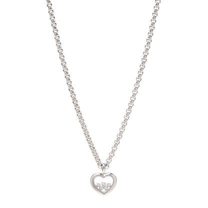 Chopard 18K White Gold 5 Happy Diamonds Icons Heart Pendant Necklace 1 of 5