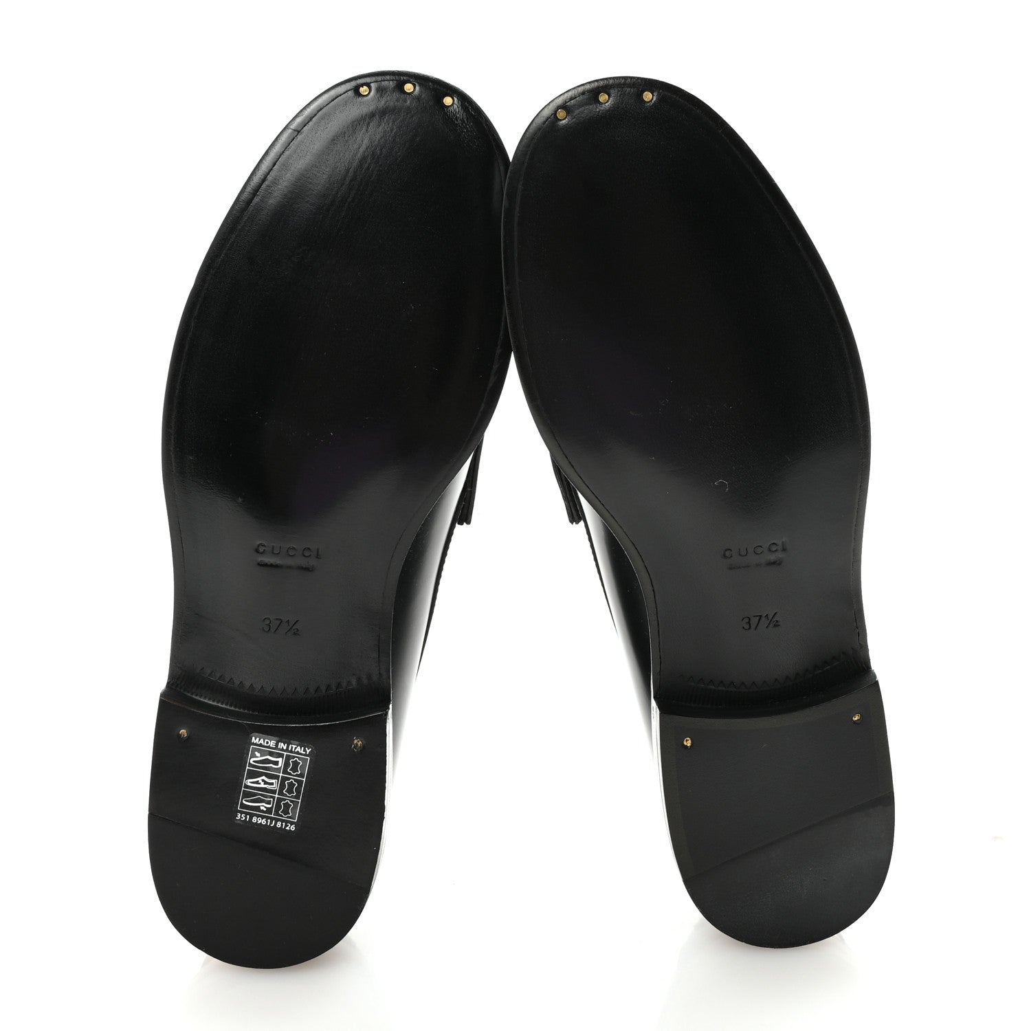 Gucci Calfskin Millennial Ribot Womens GG Loafers 37.5 Black 6 of 10