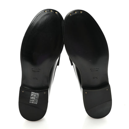 Gucci Calfskin Millennial Ribot Womens GG Loafers 37.5 Black 6 of 10