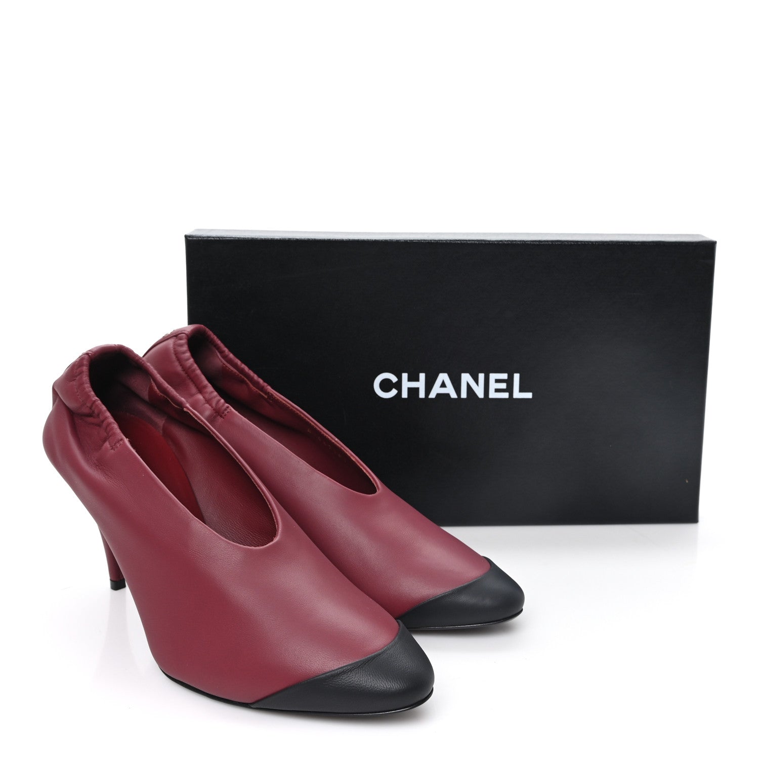 Chanel Lambskin Pumps  40 Burgundy Black 10 of 10