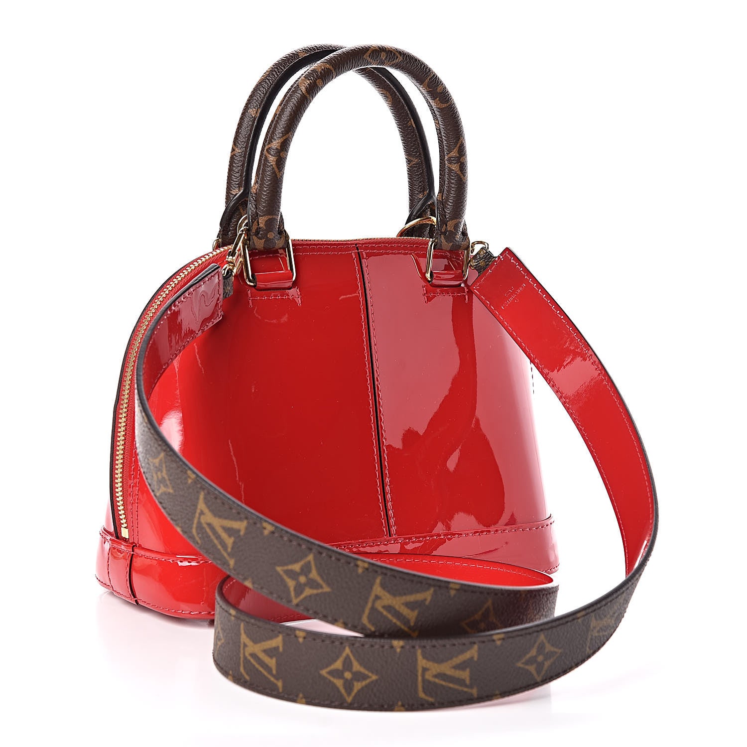 Louis Vuitton Patent Monogram Alma BB Scarlet 3 of 9