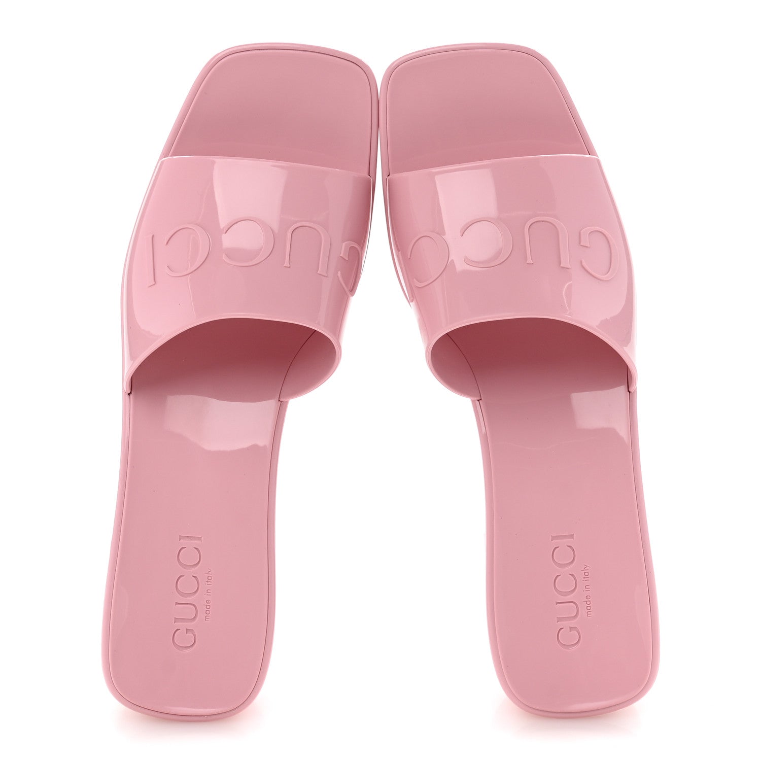 Gucci Rubber Gucci Logo Womens Platform 20/60mm Slide Sandals 39 Wild Rose 5 of 10