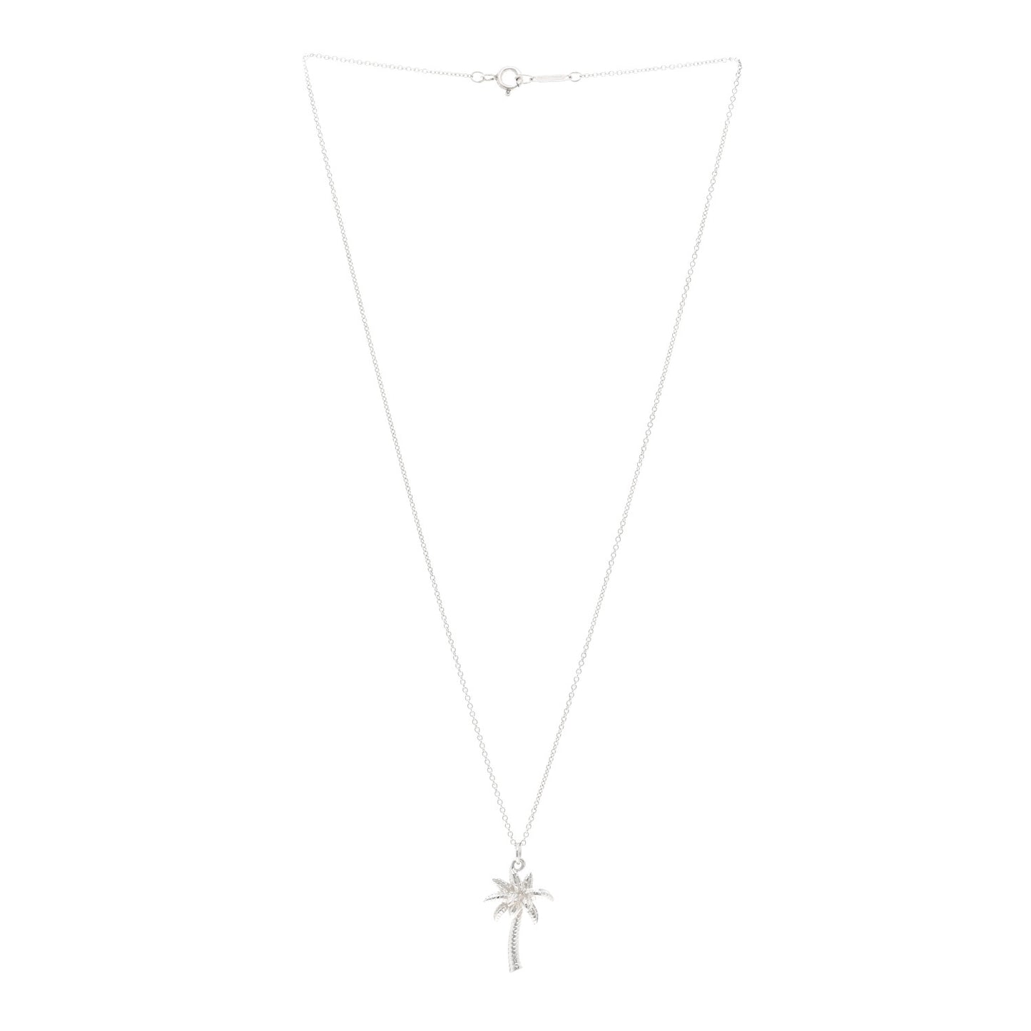 Sterling Silver Palm Tree Pendant Necklace