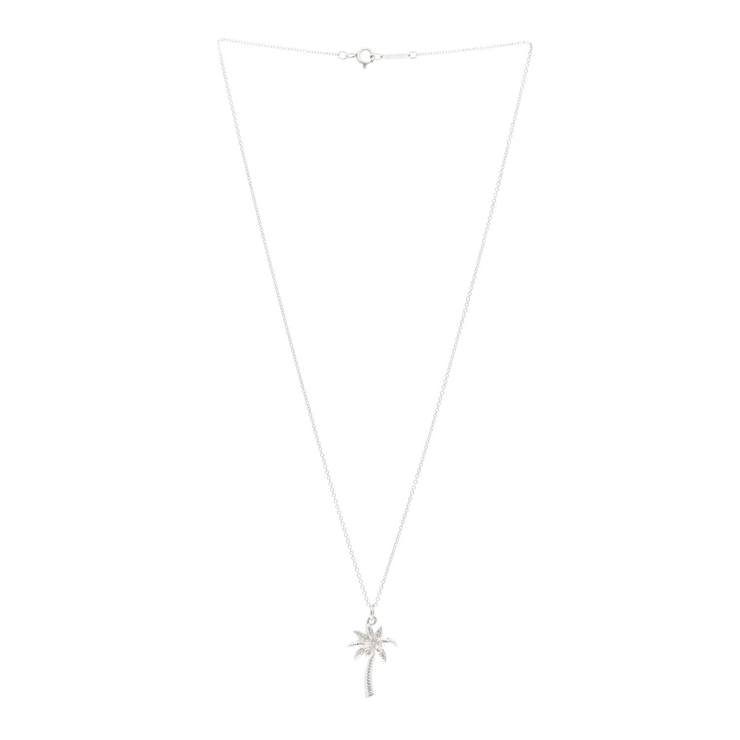 Tiffany Sterling Silver Palm Tree Pendant Necklace 3 of 4