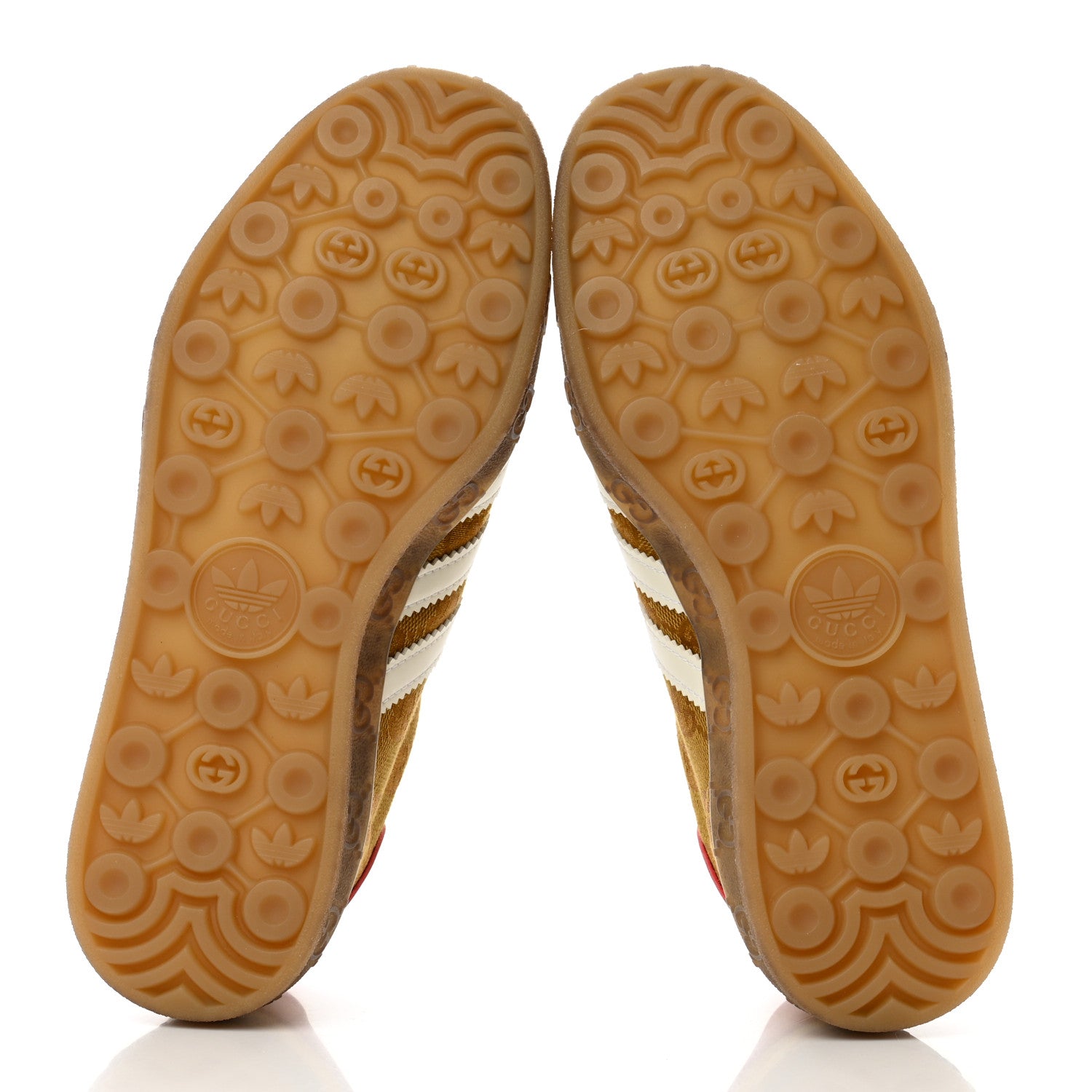 Gucci X ADIDAS Vintage GG Monogram Mens Gazelle Sneakers 6.5 Mid Natural Nut Off White 5 of 8