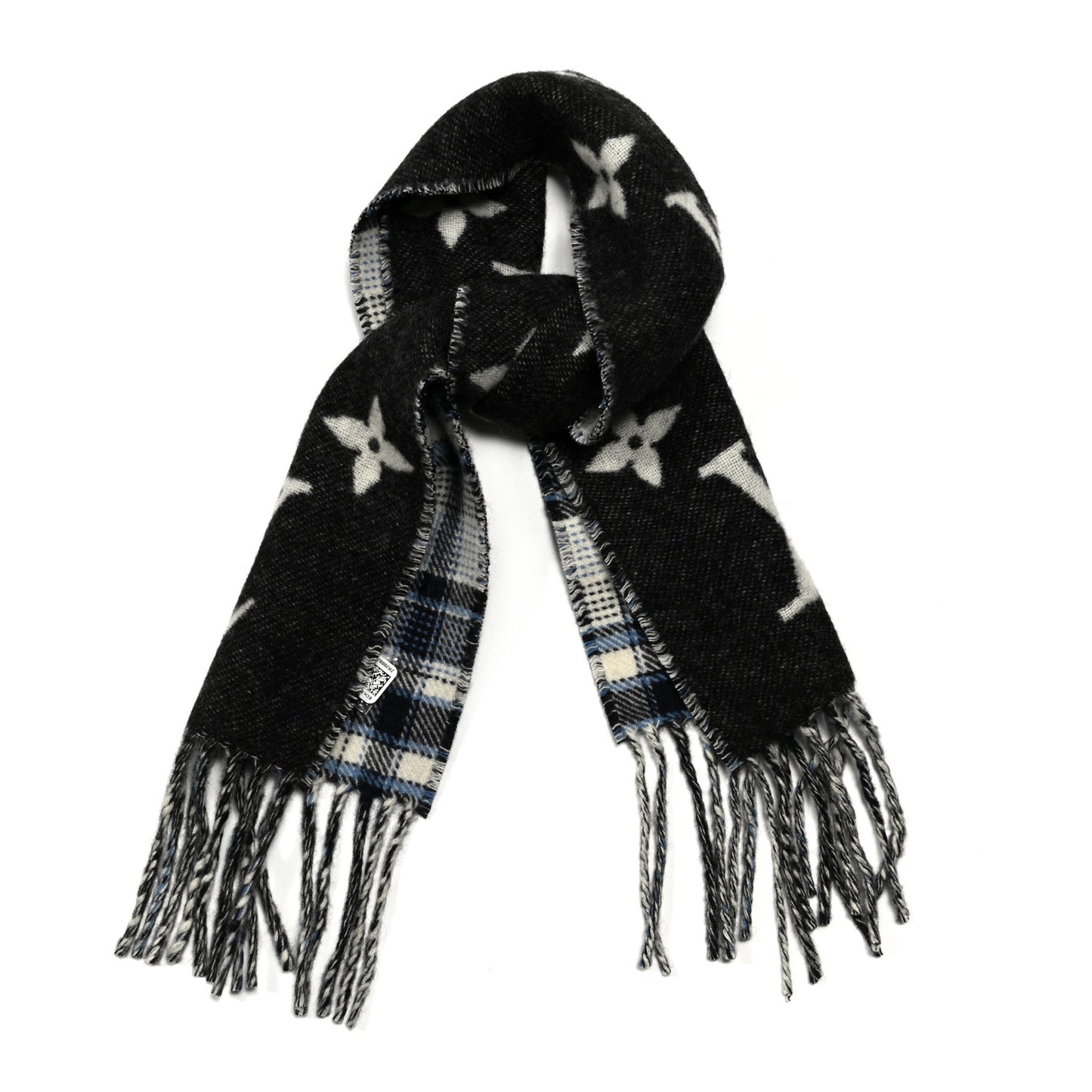 Cashmere Monogram Reykjavik Scarf Black