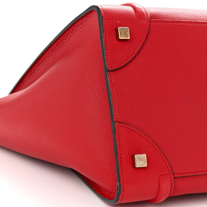 Celine Drummed Calfskin Mini Luggage Coquelicot 9 of 12