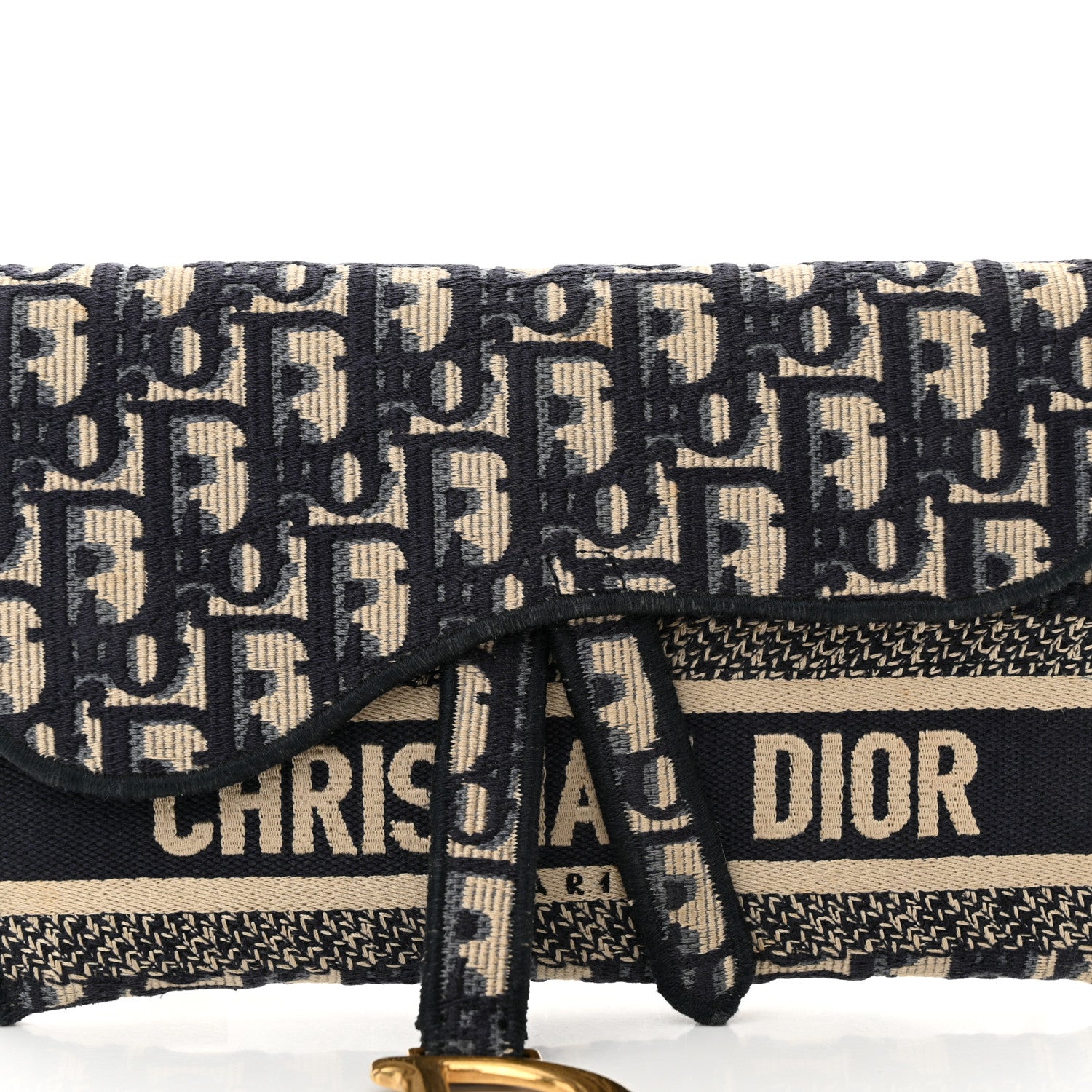 Christian Dior Oblique Slim Saddle Pouch Blue 9 of 12