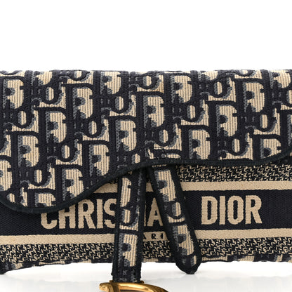 Christian Dior Oblique Slim Saddle Pouch Blue 9 of 12