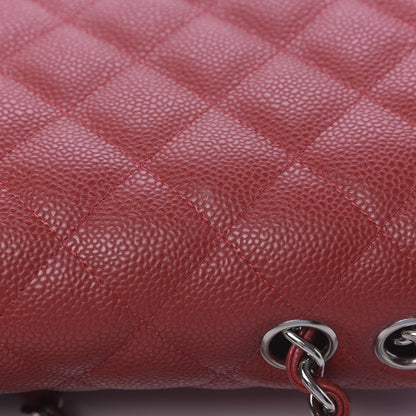 Chanel Caviar Quilted Jumbo Single Flap Red 10 of 12